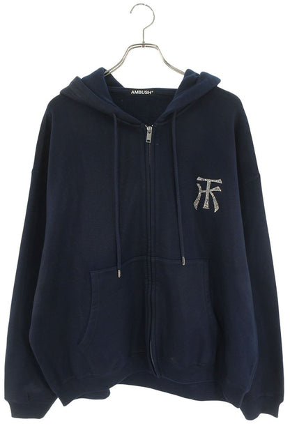 Ambush Design WAX TK SWEAT ZIP UP HOOD Rhinestone Hoodie Blue Size L