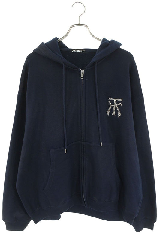 Ambush Design WAX TK SWEAT ZIP UP HOOD Rhinestone Hoodie Blue Size L