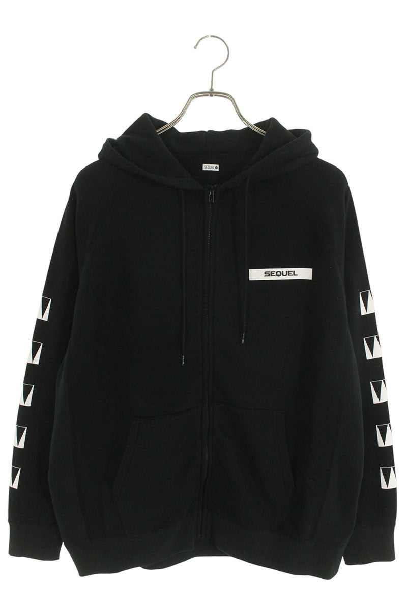 SEQUEL 24SS WEEKEND Logo Print Zip Hoodie Black Size S