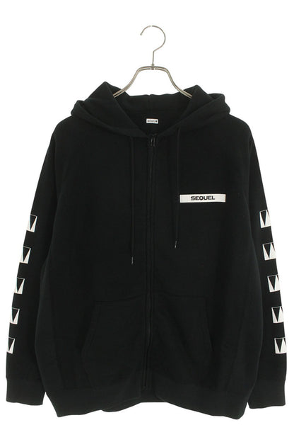 SEQUEL 24SS WEEKEND Logo Print Zip Hoodie Black Size S