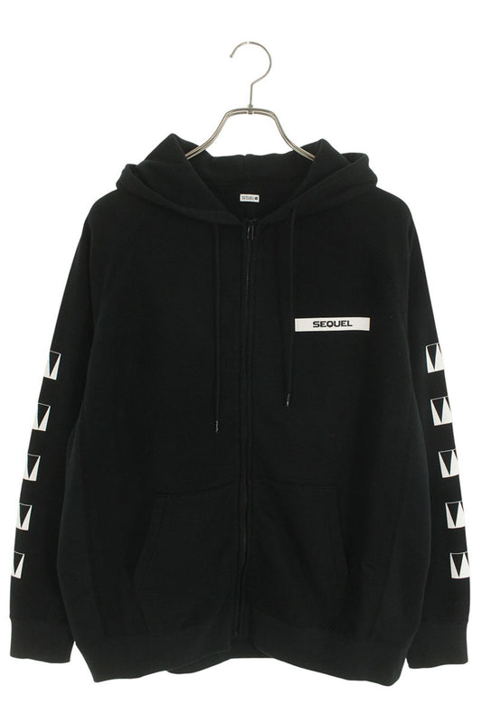 SEQUEL 24SS WEEKEND Logo Print Zip Hoodie Black Size S