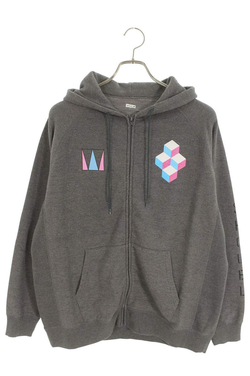 SEQUEL 24SS WEEKEND Logo Print Zip Hoodie Gray Size S