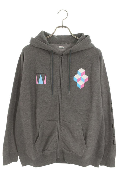 SEQUEL 24SS WEEKEND Logo Print Zip Hoodie Gray Size M