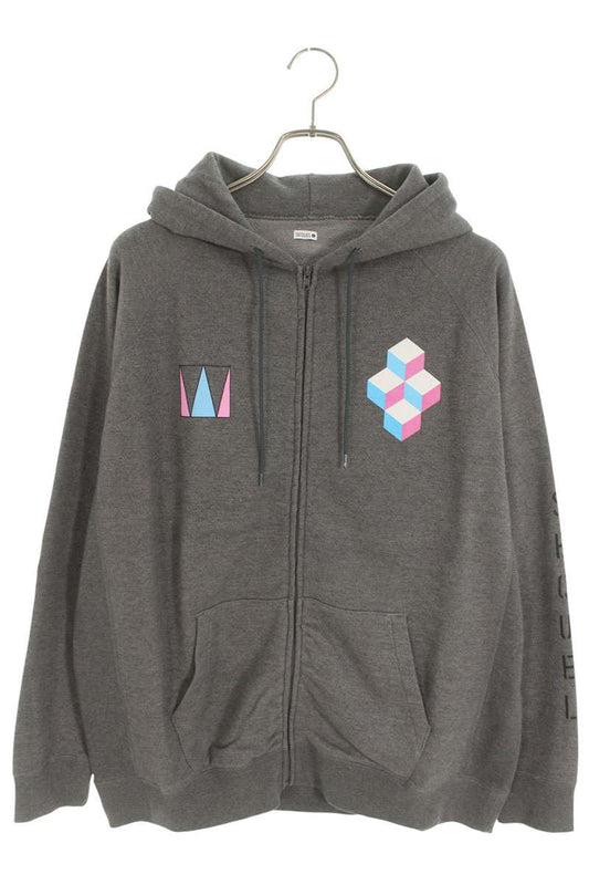 SEQUEL 24SS WEEKEND Logo Print Zip Hoodie Gray Size M
