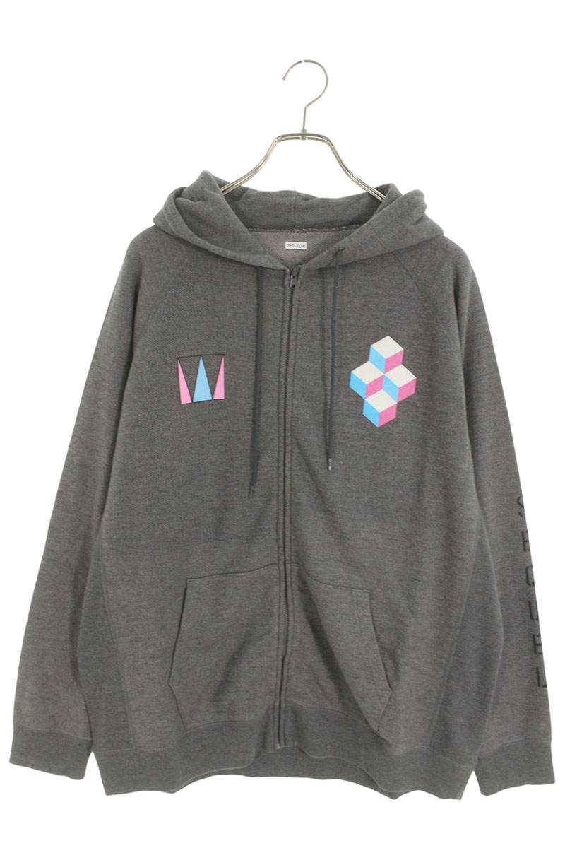 SEQUEL 24SS WEEKEND Logo Print Zip Hoodie Gray Size L