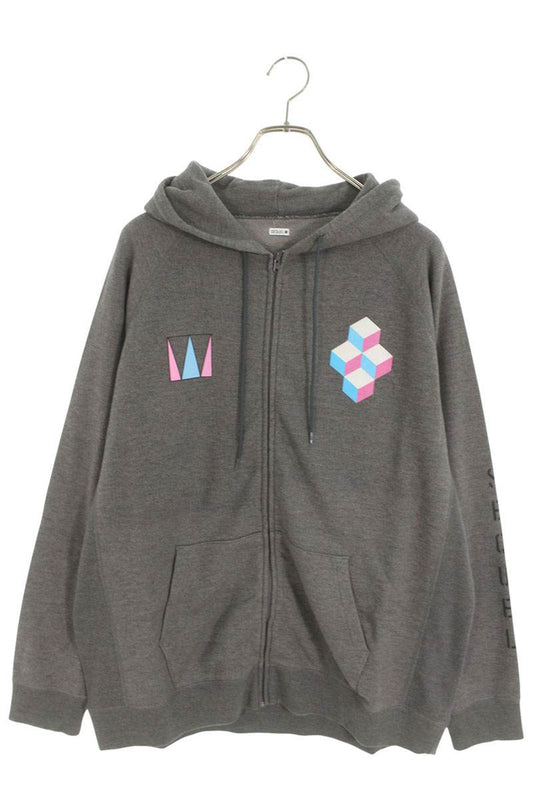 SEQUEL 24SS WEEKEND Logo Print Zip Hoodie Gray Size L