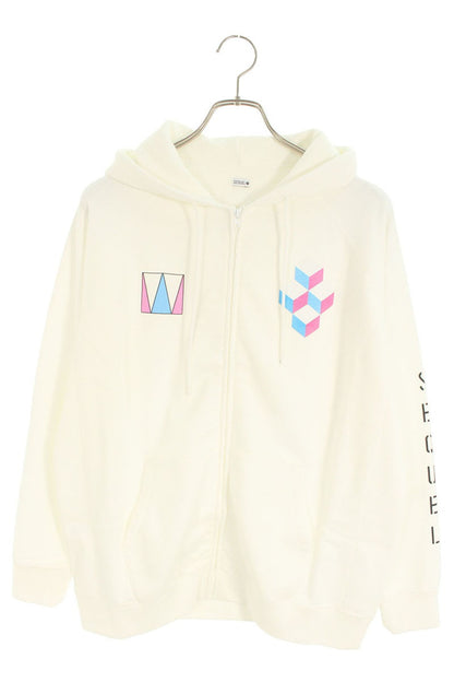 SEQUEL 24SS WEEKEND Logo Print Zip Hoodie White Size S