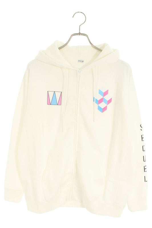 SEQUEL 24SS WEEKEND Logo Print Zip Hoodie White Size S
