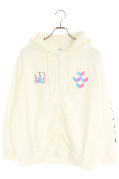SEQUEL 24SS WEEKEND Logo Print Zip Hoodie White Size M