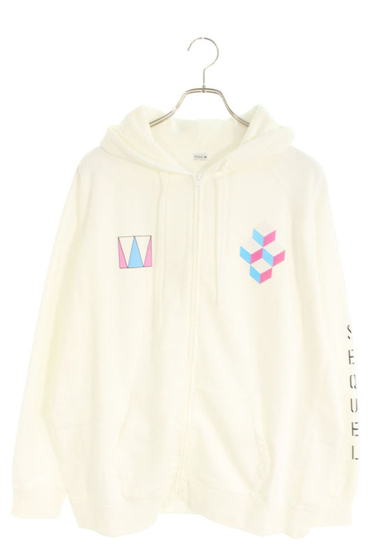 SEQUEL 24SS WEEKEND Logo Print Zip Hoodie White Size L
