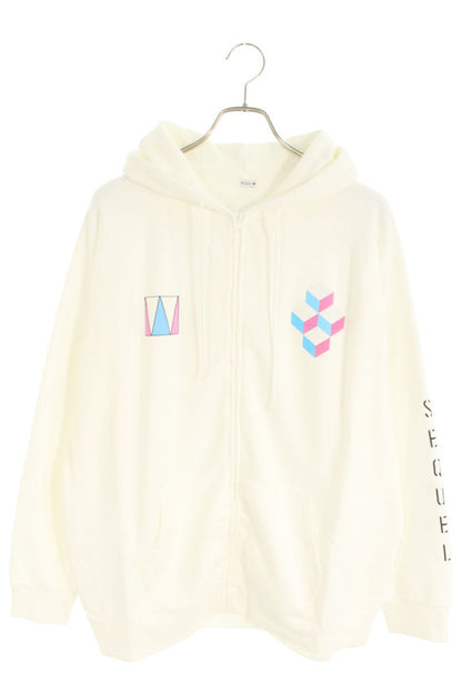 SEQUEL 24SS WEEKEND Logo Print Zip Hoodie White Size XL