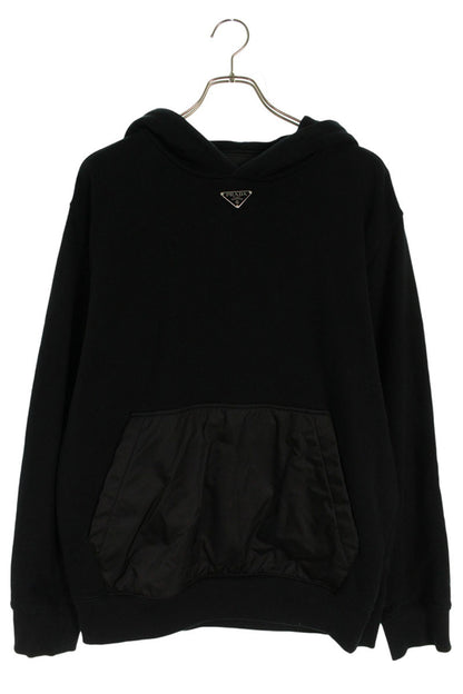 PRADA Re-Nylon Panel Triangle Logo Pullover Hoodie Size XS