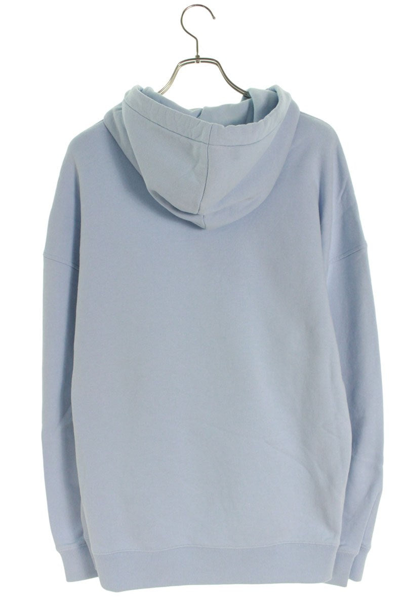 GIVENCHY Front Embroidered Logo Hoodie Light Blue Size M