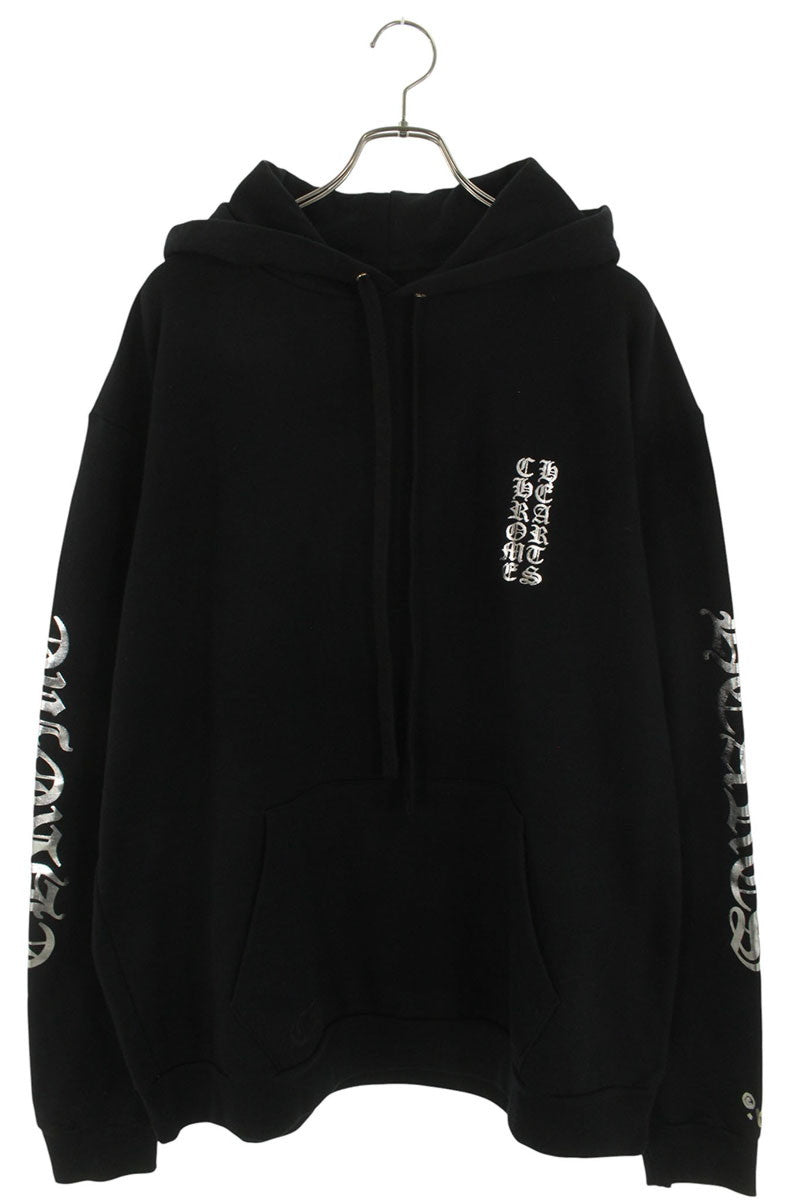 Chrome Hearts SWTSHRT PLVR Logo Print Pullover Hoodie Black x Silver Size XL