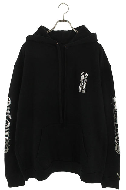 Chrome Hearts SWTSHRT PLVR Logo Print Pullover Hoodie Black x Silver Size XL