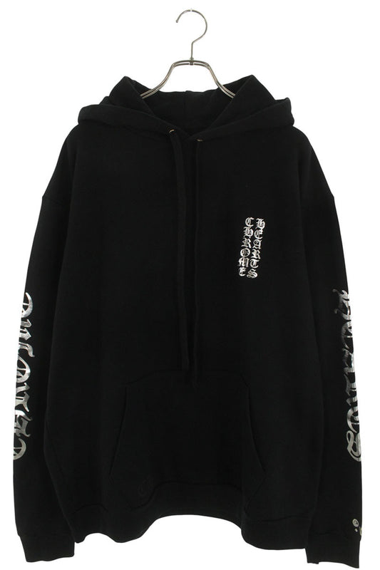 Chrome Hearts SWTSHRT PLVR Logo Print Pullover Hoodie Black x Silver Size XL