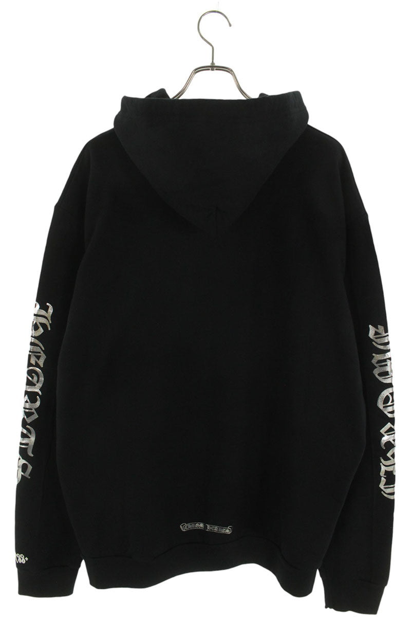 Chrome Hearts SWTSHRT PLVR Logo Print Pullover Hoodie Black x Silver Size XL
