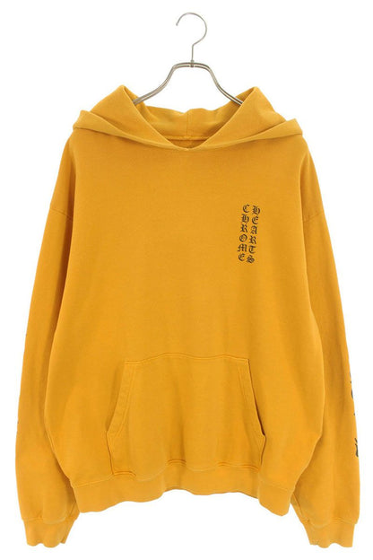 Chrome Hearts SWTSHRT PLVR Logo Print Pullover Hoodie Yellow Size L