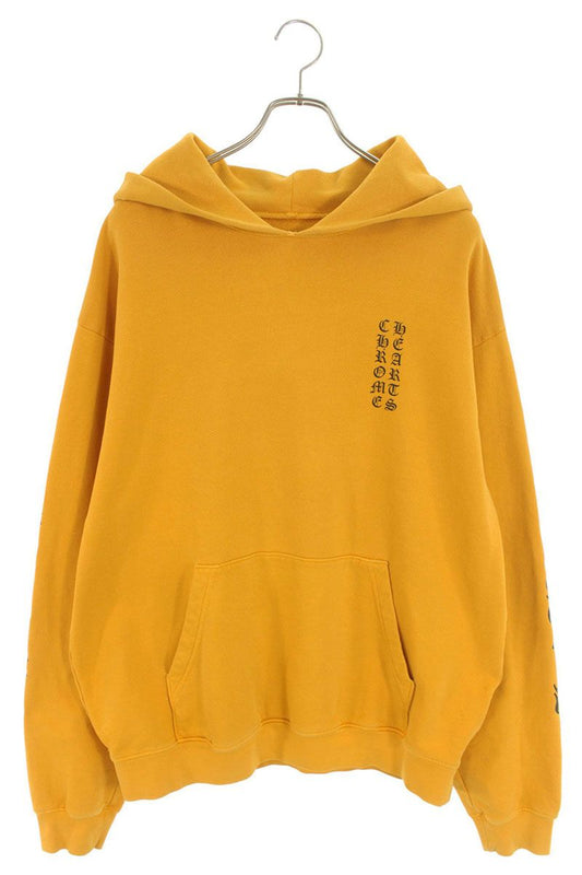 Chrome Hearts SWTSHRT PLVR Logo Print Pullover Hoodie Yellow Size L