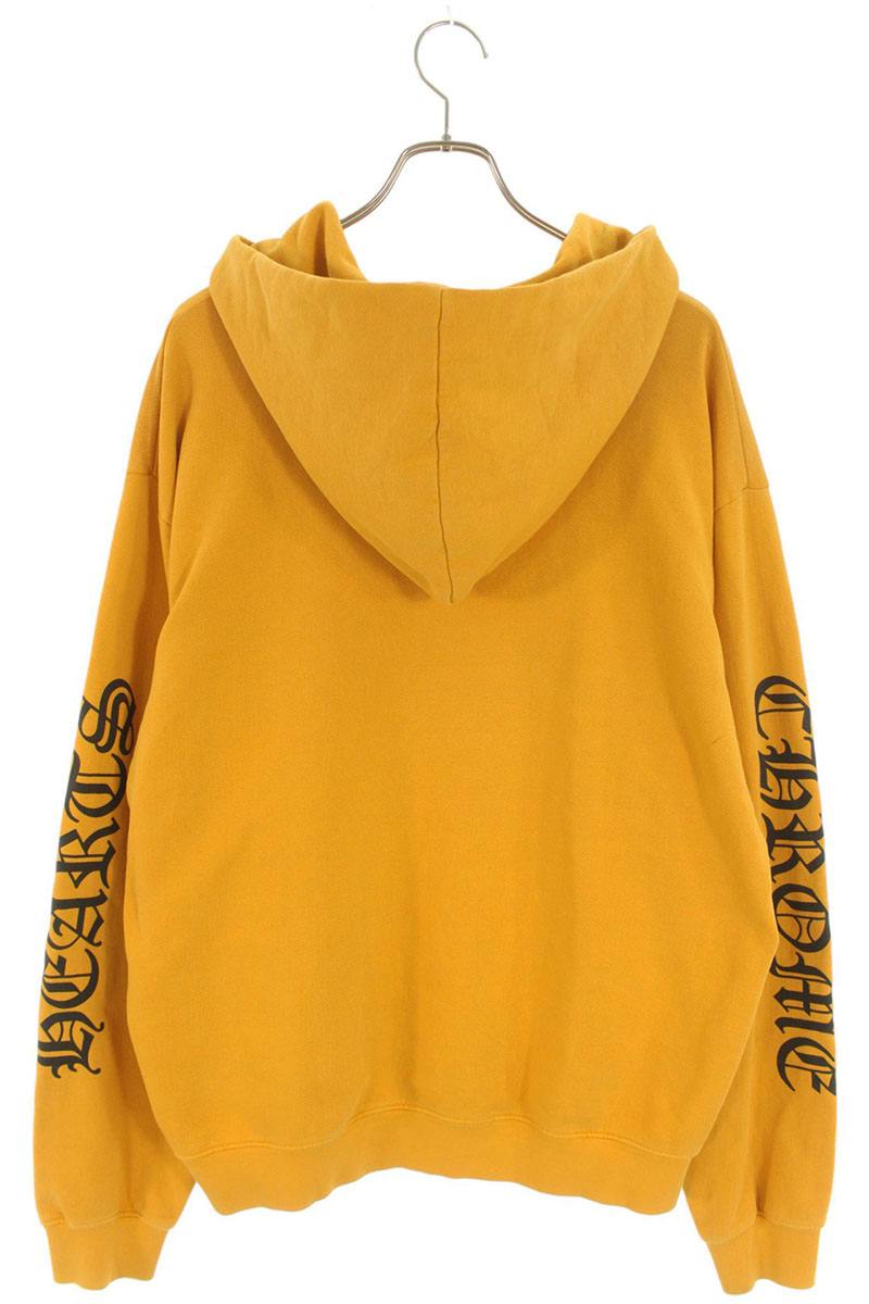 Chrome Hearts SWTSHRT PLVR Logo Print Pullover Hoodie Yellow Size L