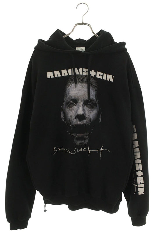 VETEMENTS 17AW Artwork Print Oversized Hoodie Black Size M