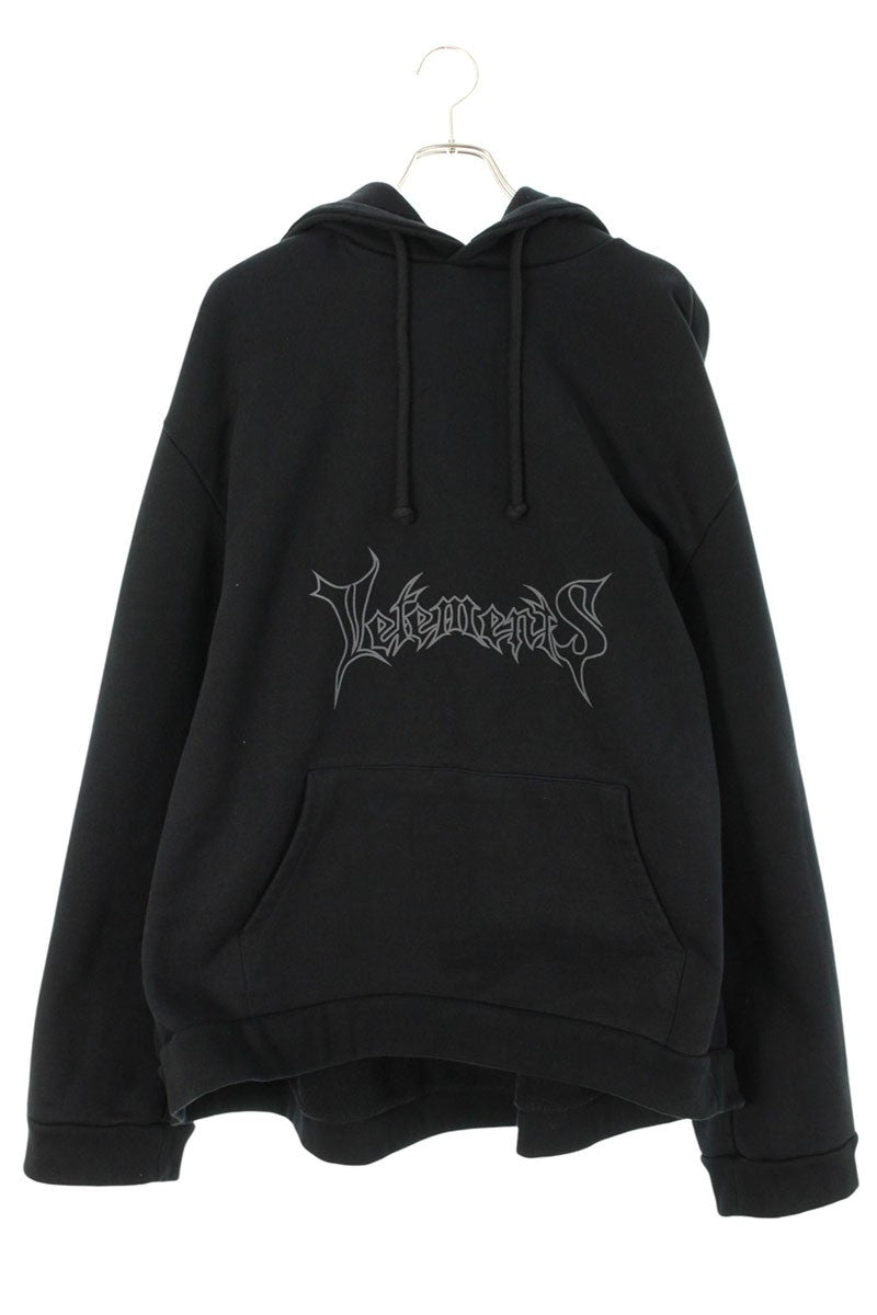 VETEMENTS 15AW Metal Logo Hoodie Black Size XS