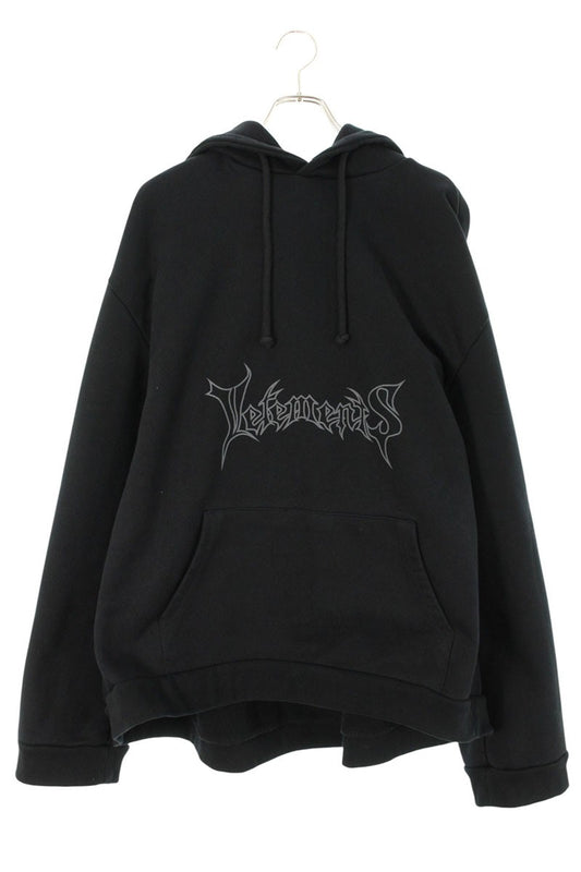 VETEMENTS 15AW Metal Logo Hoodie Black Size XS