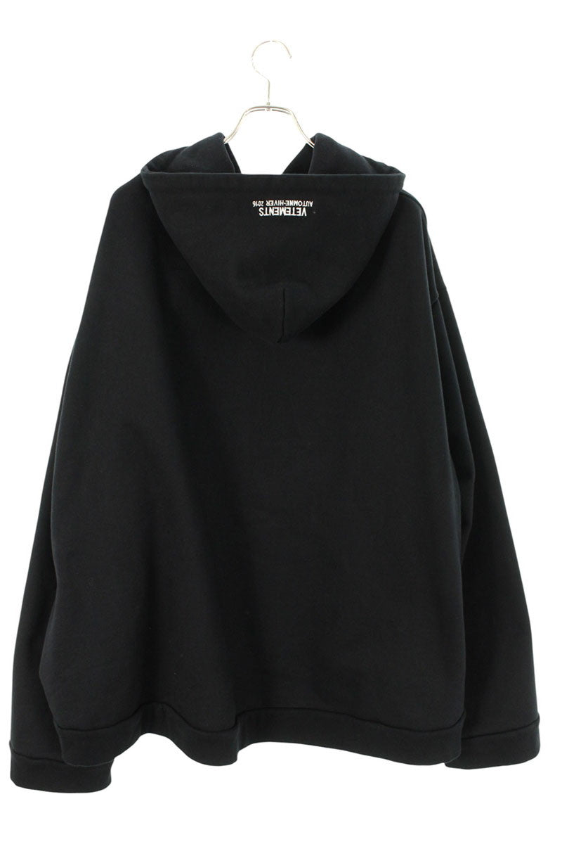 VETEMENTS 15AW Metal Logo Hoodie Black Size XS