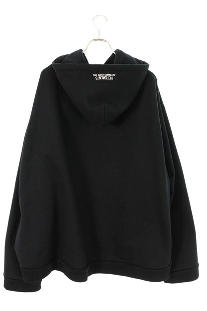 VETEMENTS 15AW Metal Logo Hoodie Black Size XS