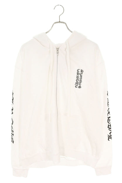 Chrome Hearts SWTSHRT HD ZIP Logo Print Up Hoodie White x Black x Silver Size L