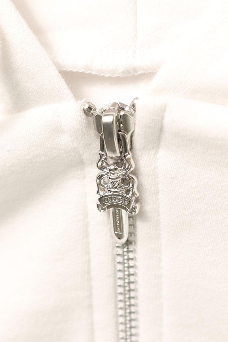 Chrome Hearts SWTSHRT HD ZIP Logo Print Up Hoodie White x Black x Silver Size L