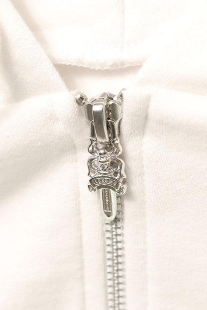 Chrome Hearts SWTSHRT HD ZIP Logo Print Up Hoodie White x Black x Silver Size L