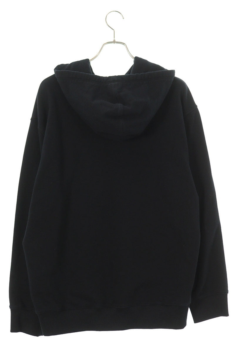 PRADA Triangle Logo Plate Nylon Panel Hoodie Black Size M