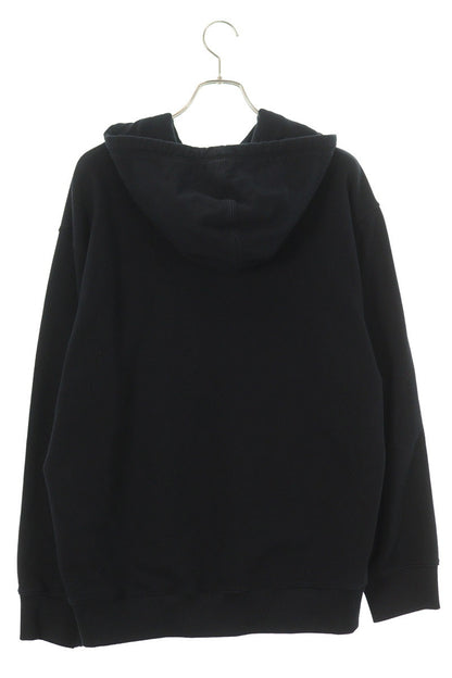 PRADA Triangle Logo Plate Nylon Panel Hoodie Black Size M