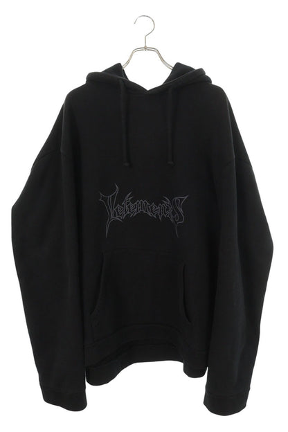 VETEMENTS 15AW Metal Logo Hoodie Black Size XL