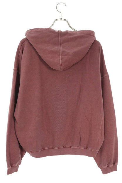 FFF POSTAL SERVICE RH Curved Zip-Up Hoodie Red Cotton Size L