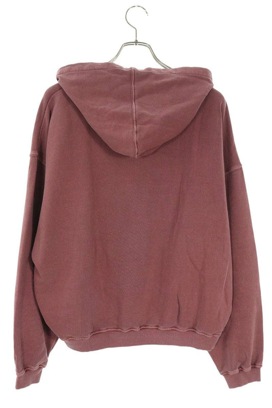 FFF POSTAL SERVICE RH Curved Zip-Up Hoodie Red Cotton Size L