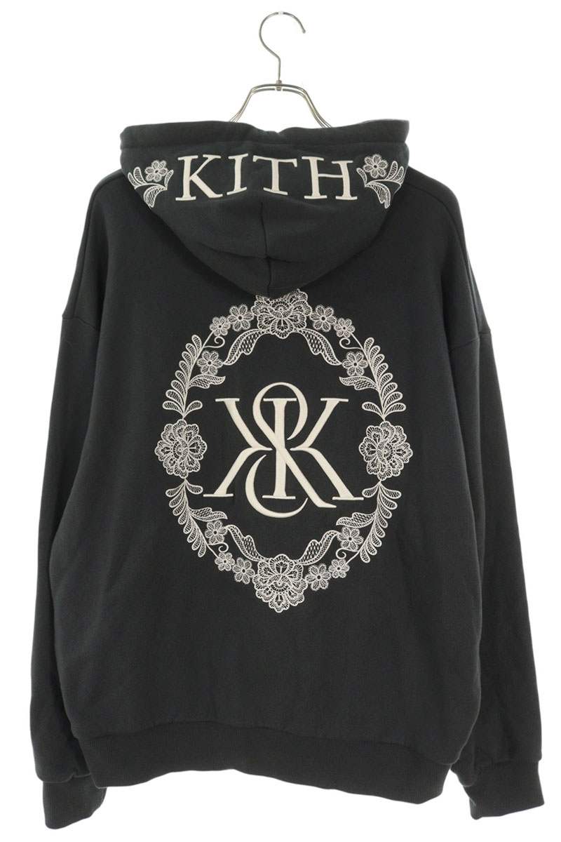 KITH Floral Lace Nelson Pullover Hoodie Gray Size L