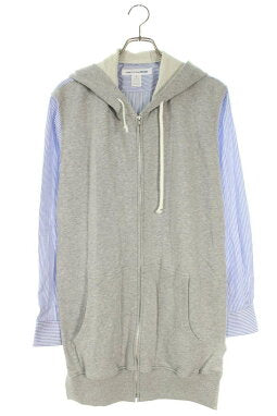 Vintage Comme des Garcons Tops - COMME des GARCONS SHIRT Full Zip Switching Hoodie Blue Gray Size S - Authentic Archive