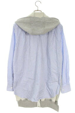 Vintage Comme des Garcons Tops - COMME des GARCONS SHIRT Full Zip Switching Hoodie Blue Gray Size S - Authentic Archive