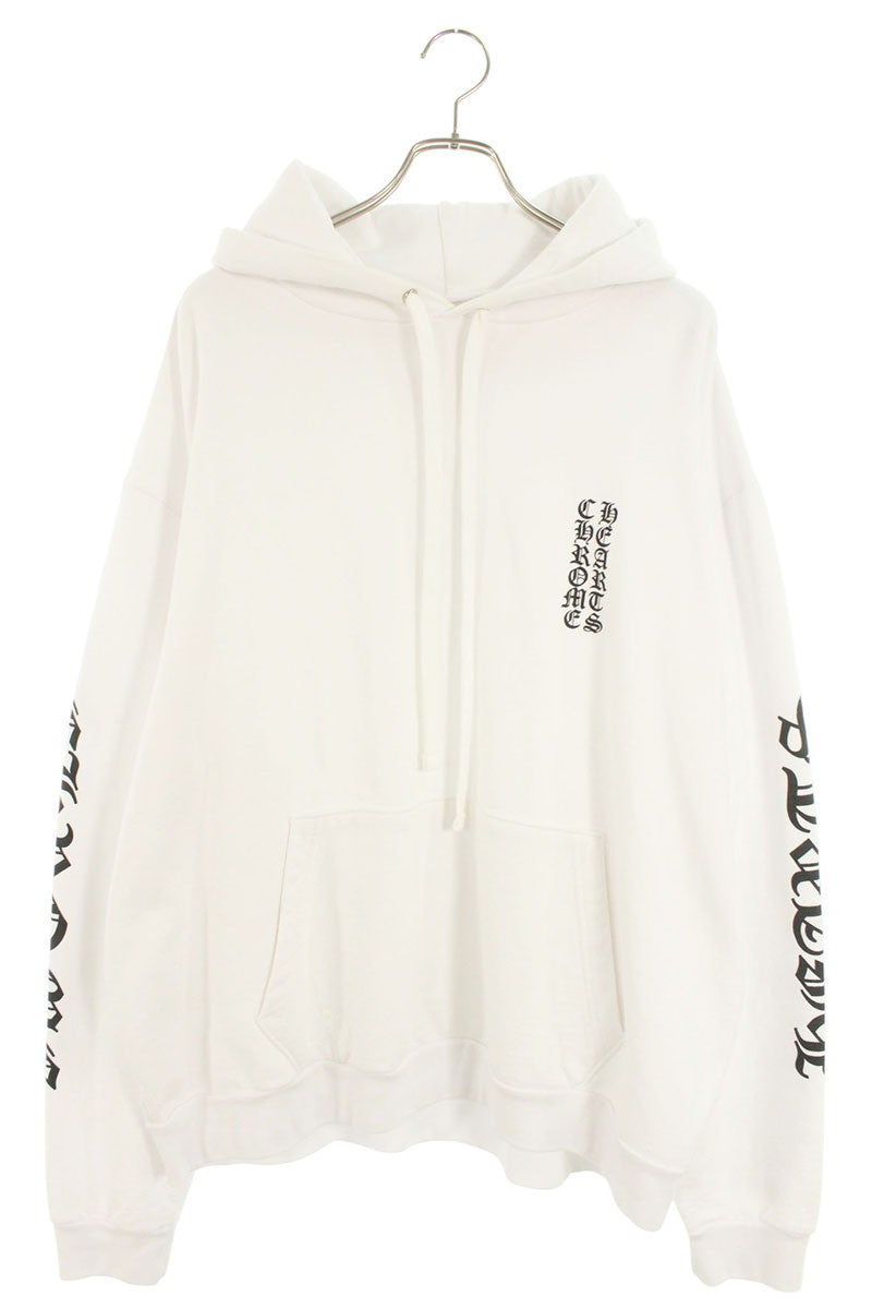 Chrome Hearts SWTSHRT PLV Logo Print Pullover Hoodie White Size XL