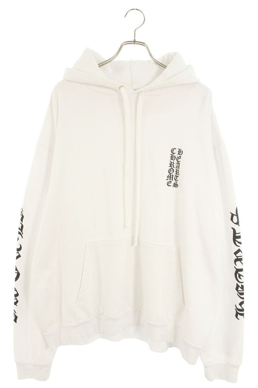 Chrome Hearts SWTSHRT PLV Logo Print Pullover Hoodie White Size XL