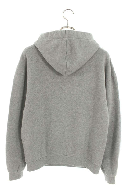CELINE Logo Drawcord Pullover Hoodie Gray Size XS