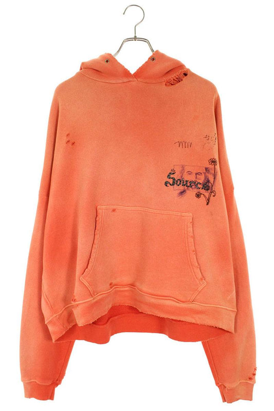 Paly Hollywood 25AW Back Photo Distressed Hoodie Red Size M