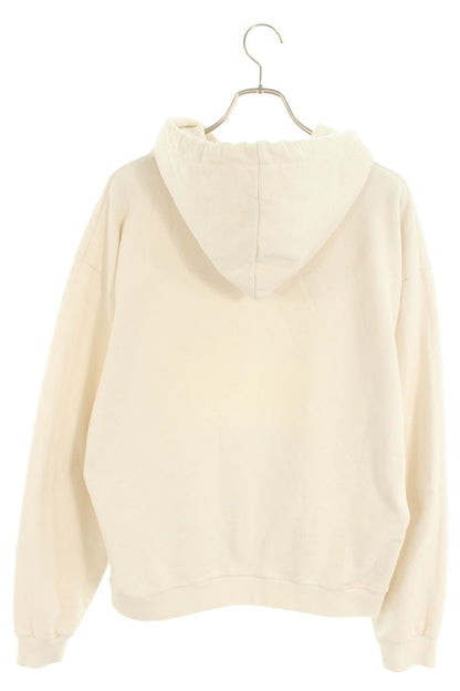 CELINE Logo Print Loose Hoodie Off-White Cotton Size XL