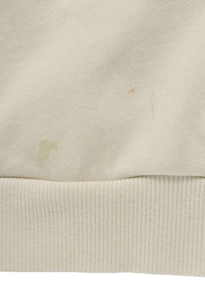 CELINE Logo Print Loose Hoodie Off-White Cotton Size XL