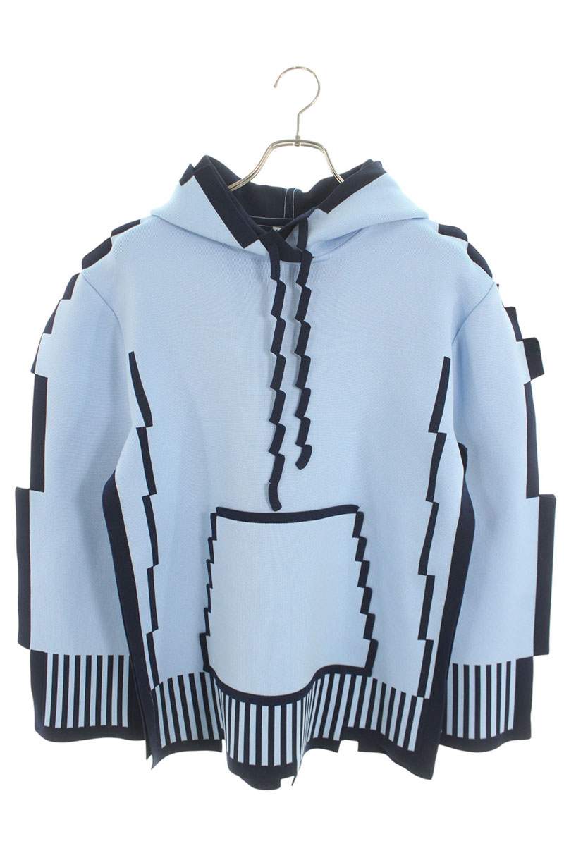 LOEWE Pixelated Hoodie Light Blue Polypropylene Size S