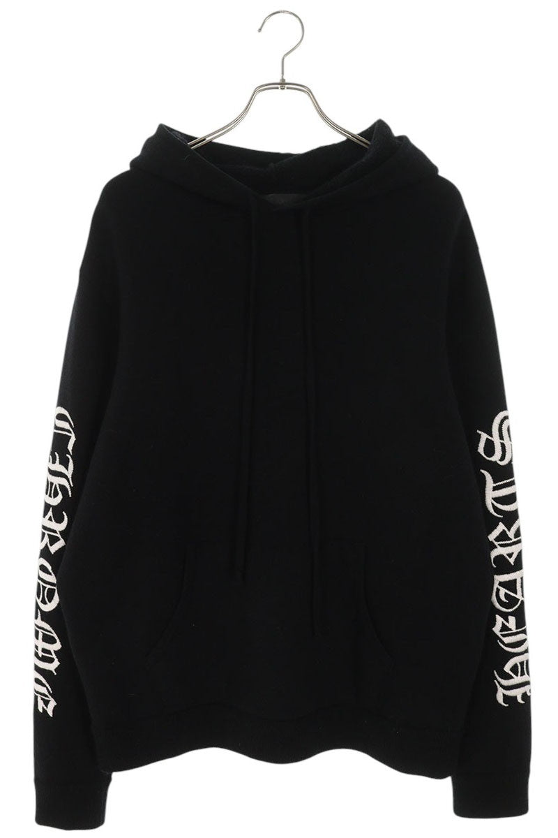 Chrome Hearts Sleeve Logo Embroidered Cashmere Hoodie Size L