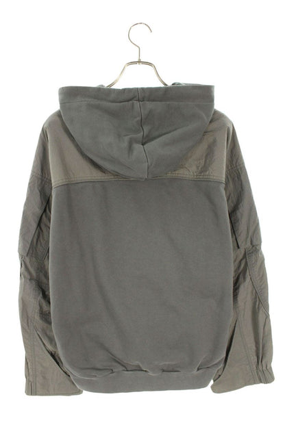 JUUN.J Nylon Paneled Pullover Hoodie Gray Size S