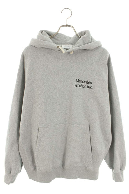 Mercedes Anchor Inc. Logo Embroidered Pullover Hoodie Gray x Black Size L